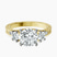 14kt Yellow Gold Valencia Three Stone Vintage Lab Diamond Ring