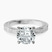 10kt White Gold Ivory Vintage Solitaire Lab Diamond Ring