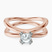 Pre-Designed 10kt Rose Gold Stella Criss Cross Solitaire Lab Diamond Ring