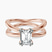 Pre-Designed 10kt Rose Gold Stella Criss Cross Solitaire Lab Diamond Ring