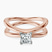 Pre-Designed 10kt Rose Gold Stella Criss Cross Solitaire Lab Diamond Ring