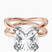 Pre-Designed 10kt Rose Gold Stella Criss Cross Solitaire Lab Diamond Ring