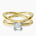 Pre-Designed 10kt Yellow Gold Stella Criss Cross Solitaire Lab Diamond Ring