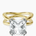 Pre-Designed 10kt Yellow Gold Stella Criss Cross Solitaire Lab Diamond Ring