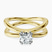 Pre-Designed 14kt Yellow Gold Stella Criss Cross Solitaire Lab Diamond Ring