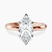 Eva Six Prong Knife Edge Lab Diamond Engagement Ring in 9ct Rose Gold