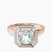 Upturned Dome Bezel Halo Lab Diamond Engagement Ring in 9ct Rose Gold