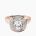 Upturned Dome Bezel Halo Lab Diamond Engagement Ring in 10kt Rose Gold