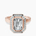 Upturned Dome Bezel Halo Lab Diamond Engagement Ring in 9ct Rose Gold