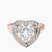 Upturned Dome Bezel Halo Lab Diamond Engagement Ring in 9ct Rose Gold