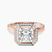 Upturned Dome Bezel Halo Lab Diamond Engagement Ring in 9ct Rose Gold