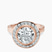 Upturned Dome Bezel Halo Lab Diamond Engagement Ring in 9ct Rose Gold