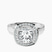 Upturned Dome Bezel Halo Lab Diamond Engagement Ring in 10kt White Gold
