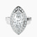 Upturned Dome Bezel Halo Lab Diamond Engagement Ring in 10kt White Gold
