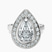 Upturned Dome Bezel Halo Lab Diamond Engagement Ring in 9ct White Gold