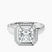 Upturned Dome Bezel Halo Lab Diamond Engagement Ring in 9ct White Gold
