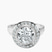 Upturned Dome Bezel Halo Lab Diamond Engagement Ring in 10kt White Gold