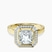 Upturned Dome Bezel Halo Lab Diamond Engagement Ring in 18ct Yellow Gold