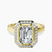 Upturned Dome Bezel Halo Lab Diamond Engagement Ring in 9ct Yellow Gold