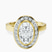 Upturned Dome Bezel Halo Lab Diamond Engagement Ring in 9ct Yellow Gold