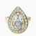 Upturned Dome Bezel Halo Lab Diamond Engagement Ring in 14ct Yellow Gold