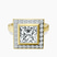 Upturned Dome Bezel Halo Lab Diamond Engagement Ring in 14kt Yellow Gold