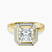 Upturned Dome Bezel Halo Lab Diamond Engagement Ring in 14ct Yellow Gold
