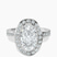 Bell Dome Bezel Halo Eternity Lab Diamond Engagement Ring in 18ct White Gold