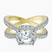 Electra Criss Cross Halo Lab Diamond Engagement Ring in 18kt Yellow Gold
