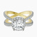 Electra Criss Cross Halo Lab Diamond Engagement Ring in 18ct Yellow Gold
