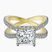 Electra Criss Cross Halo Lab Diamond Engagement Ring in 14kt Yellow Gold