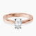 Pre-Designed 14kt Rose Gold Jannel Tapering Solitaire Lab Diamond Ring