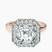 Pre-Designed 18kt Rose Gold Anna Hidden Accents Halo Lab Diamond Ring