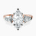 Winnie Harlow Three stone Side Pear Lab Diamond Engagement Ring in 10kt Rose Gold