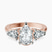 Winnie Harlow Three stone Side Pear Lab Diamond Engagement Ring in 10kt Rose Gold