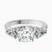 Winnie Harlow Three stone Side Pear Lab Diamond Engagement Ring in Platinum