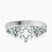 Winnie Harlow Three stone Side Pear Lab Diamond Engagement Ring in Platinum
