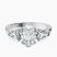 Winnie Harlow Three stone Side Pear Lab Diamond Engagement Ring in 14kt White Gold
