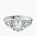 Winnie Harlow Three stone Side Pear Lab Diamond Engagement Ring in Platinum