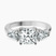 Winnie Harlow Three stone Side Pear Lab Diamond Engagement Ring in Platinum