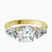 Winnie Harlow Three stone Side Pear Lab Diamond Engagement Ring in 10kt Yellow Gold