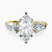 Winnie Harlow Three stone Side Pear Lab Diamond Engagement Ring in 10kt Yellow Gold