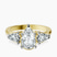 Winnie Harlow Three stone Side Pear Lab Diamond Engagement Ring in 10kt Yellow Gold