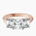 Lauren Three stone Side Emerald Lab Diamond Engagement Ring in 18kt Rose Gold