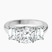 Lauren Three stone Side Emerald Lab Diamond Engagement Ring in 10kt White Gold