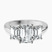 10kt White Gold Lauren Three stone Side Emerald Lab Diamond Ring