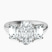 Lauren Three stone Side Emerald Lab Diamond Engagement Ring in 10kt White Gold