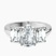 Lauren Three stone Side Emerald Lab Diamond Engagement Ring in 10kt White Gold
