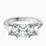 Lauren Three stone Side Emerald Lab Diamond Engagement Ring in 10kt White Gold