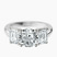 10kt White Gold Lauren Three stone Side Emerald Lab Diamond Ring